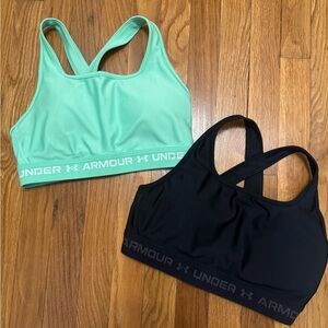 Under Armour Mint and Black Sports Bra Duo